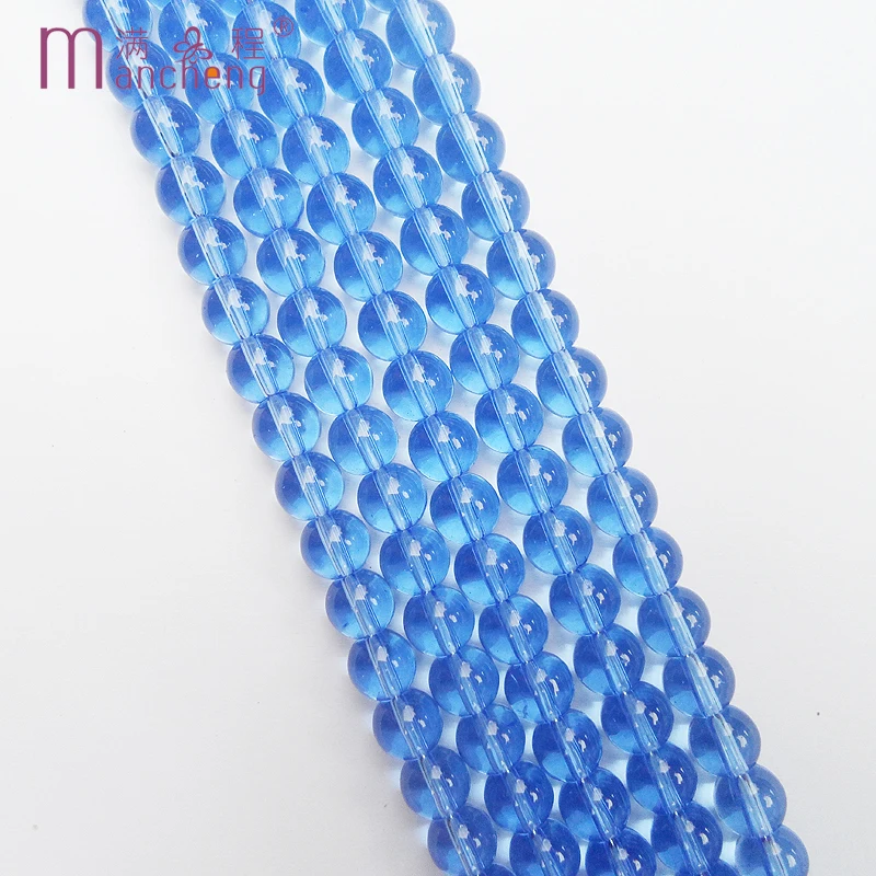

Charm Round 8MM Czech Blue Glass Seed Beads Loose Spacer Beads Pattern For Jewelry Making DIY Bracelet Necklace (48-50 beads)
