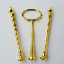 100 шт/лот-3 яруса Овальный Стиль и круглые цвета золотые стержни-подставки для торта/стального домашнего декора инструменты для украшения помады