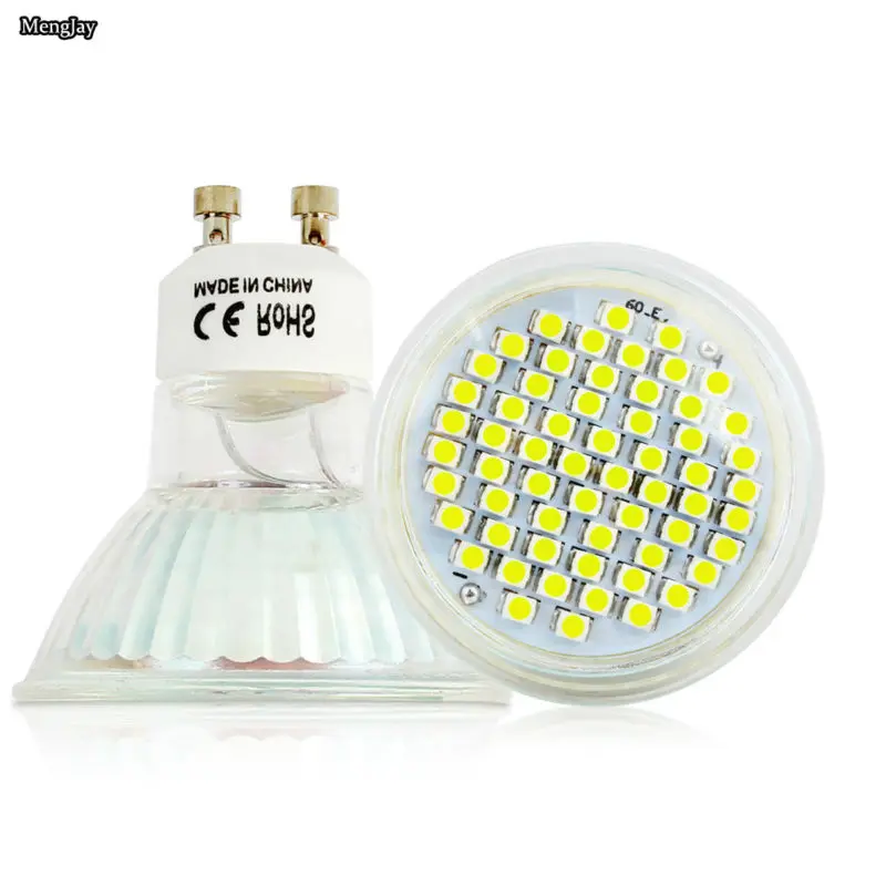 GU10 480lm 640lm 5 Вт 6 SMD 3528 48 60leds лампочка со стеклянной крышкой теплый белый холодный