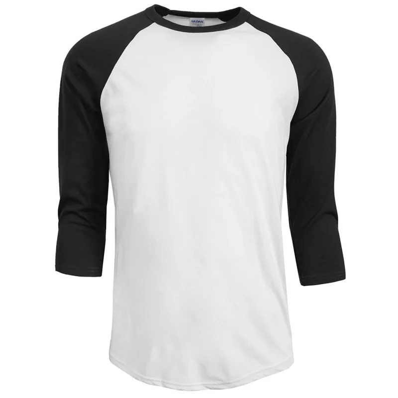 Повседневная мужская Однотонная футболка с рукавом 3/4, хлопковая летняя Весенняя Мужская футболка, топы с рукавом реглан, пуловеры, модные мужские топы - Цвет: Белый