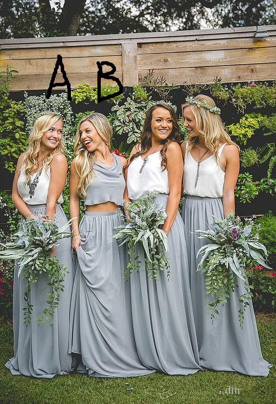 light grey long bridesmaid dresses