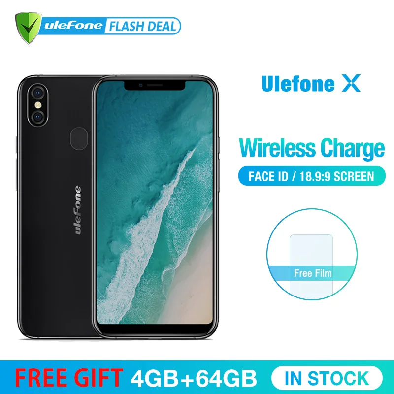 Ulefone X телефон смартфон телефоны смартфоны 5.8" HD+ смартфон MT6763 Octa Core Android 8.1 4 ГБ+ 64 ГБ 16MP двойная основная камера 3300 мАч Беспроводная зарядка мобильный телефон