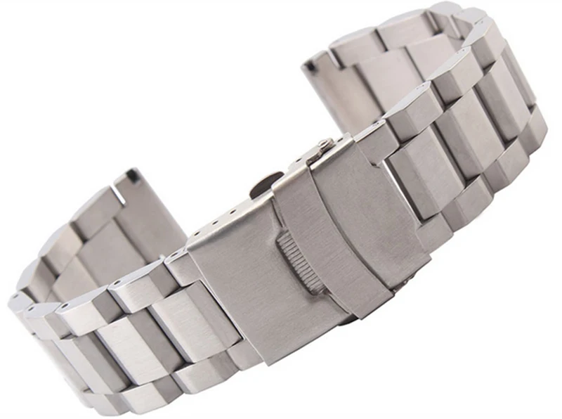 

18MM 20mm 22mm 24MM High Quality Stainless steel Watch bands straps Bracelet Silver Metal Matte WITH Folding buckle deployments