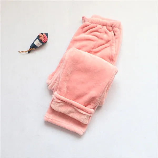 pink Fdfklak, женские брюки, домашние штаны, пижама, зимние теплые фланелевые женские брюки с цветочным принтом, женские пижамные штаны Q537 - Цвет: pink