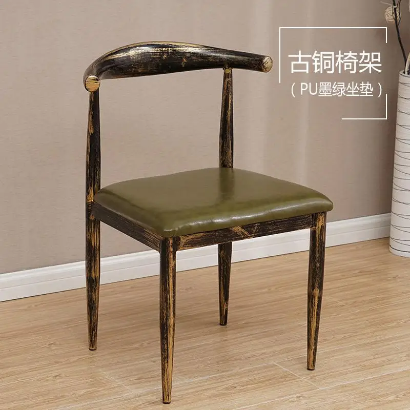 Железный круассан стул усиленный утолщенный имитация дерева западный ресторан кафе десерт чайный магазин настольные стулья простой стул - Цвет: style 12