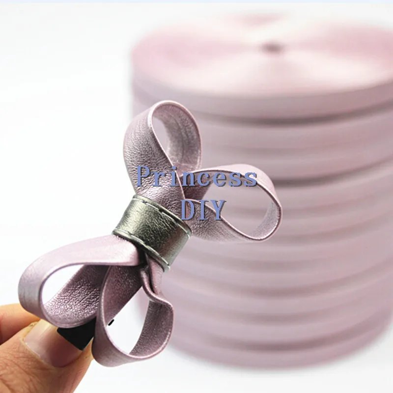 

5Meter/Lot 10mm 3/8'' Handmade Material Light Purple Ribbon Trim Faux Leather Tape Layering DIY Hair Pin Bow Flower Accessories
