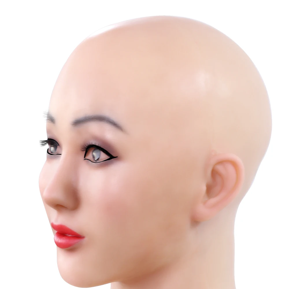 KOOMIHO Special Soft Silicone Realistic Female Head Mask Crossdress Cosplay Mask Transgender Halloween Mask Drag Queen 1G