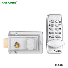 RAYKUBE механический кодовый замок без ключа цифровой пароль входной дверной замок для деревянной двери цинковый сплав серебро R-38D