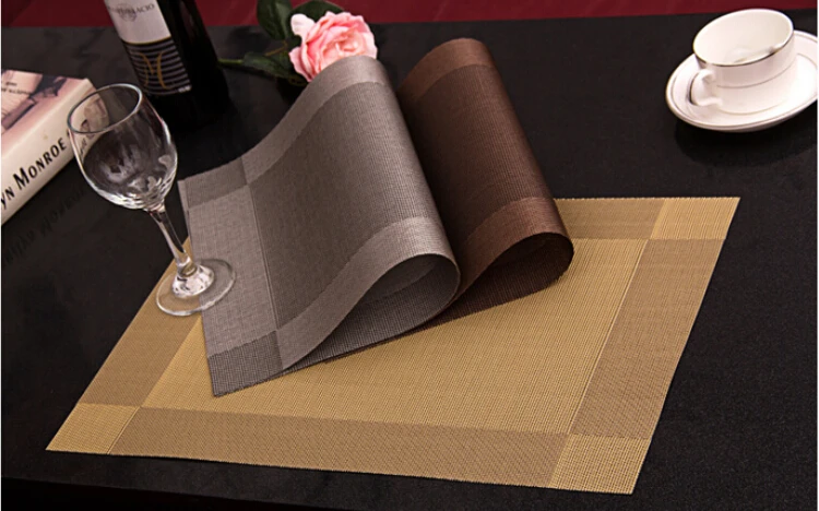 

High-Grade Europe PVC Fiber Placemat Hotel Restaurant Insulation Table Mat Slip Resistant Waterproof Dish Mat Free Shipping