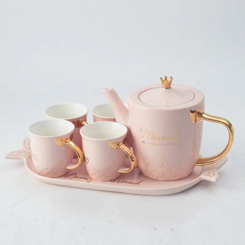 Berjaya Творческий Русалка набор керамических чайников окрашенные керамические кофе молоко чашка и кружка для семьи