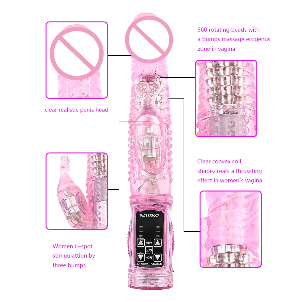 12 Speeds Up Vibration and Rotation Rabbit Vibrators Female Masturbator G Spot Vibrator Massager, Women Adult Sex Product