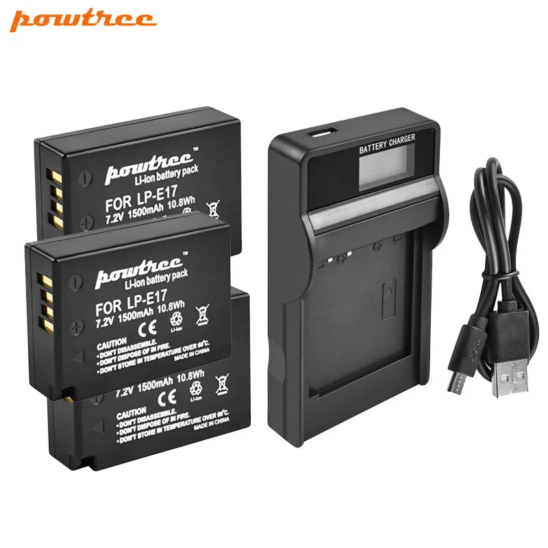 Зарядное устройство Powtree 1500 мАч LPE17 LP E17 для Canon EOS 200D M3 M6 750D 760D T6i T6s 800D 8000D Kiss X8i