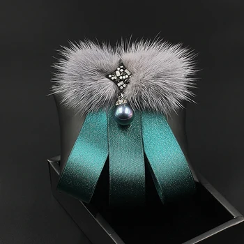 

NEW Fashion Women Tie Winter coat sweater corsage Women's Bow Ties Mink hair Girl Brooch Bowtie Butterfly Neck tie accessories