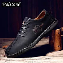 Zapatillas de cuero Valstone para hombre vintage mocasines de primavera zapatos huarache 2019 hot handtailor antideslizante pisos de talla grande 48