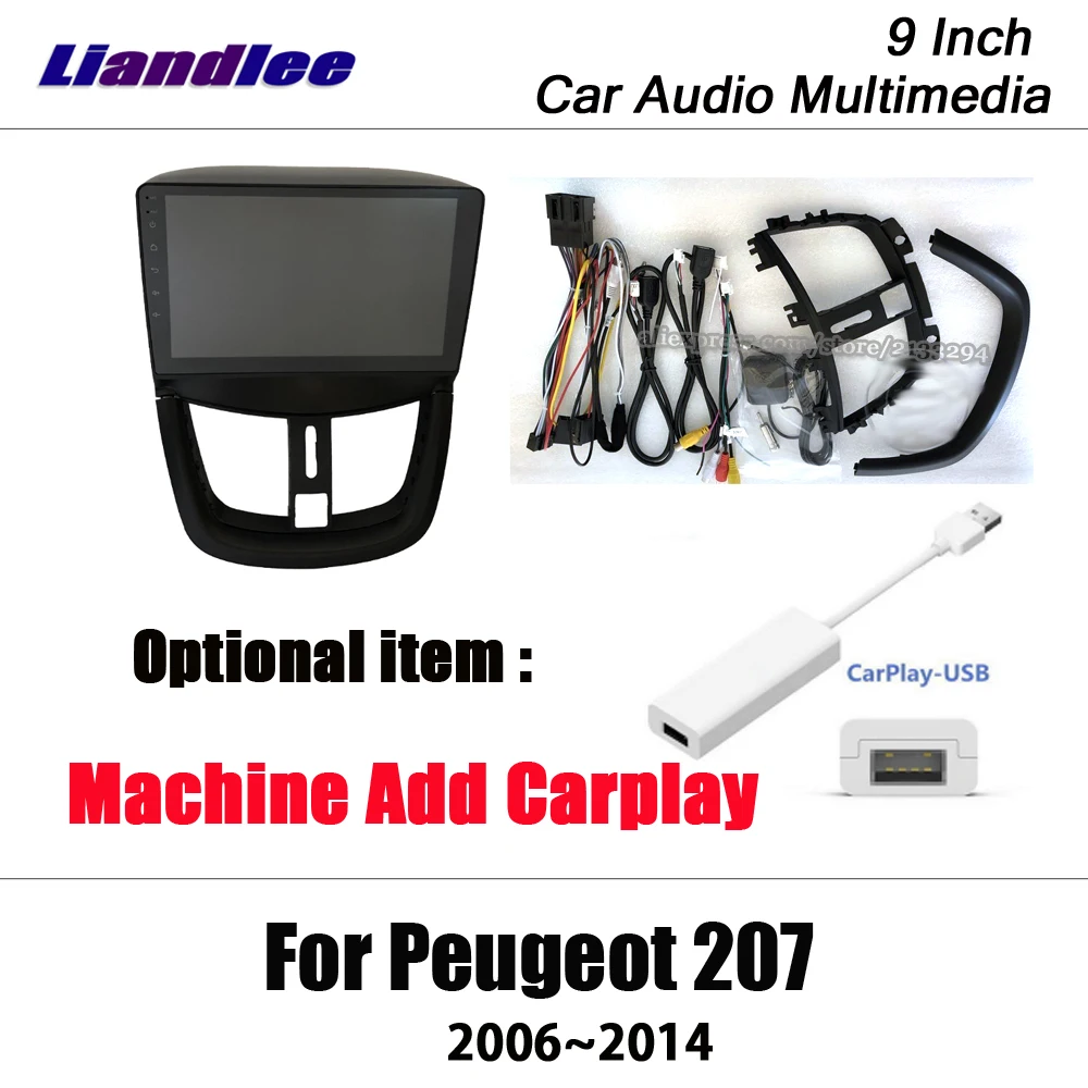 Liandlee 9 дюймов Android для peugeot 207 2006~ стерео радио видео Wifi Carplay карта gps Nav Navi навигация Мультимедиа - Цвет: machine add carplay