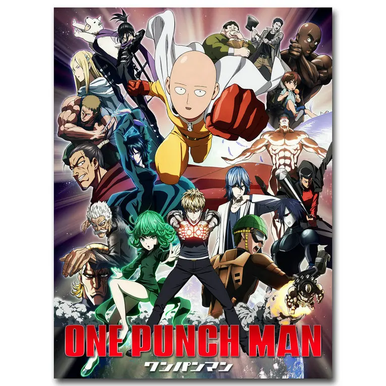 

NICOLESHENTING ONE PUNCH MAN Art Silk Poster 12x16 24x32 inches Japanese Anime Wall Pictures for Living Room Decor SAITIMA