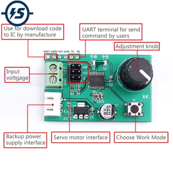 

Dual Servo Motor Drive Module Controller Debugger for SG90/MG995/MG996 Robot Servo Control Module DC 5V-9V