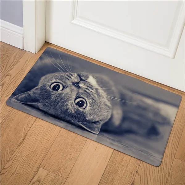 Милый животный Кот передняя дверь коврик для кухни гостиная прихожая вход в ванную комнату Придверный коврик нескользящий коврик 46x75 см - Цвет: 22
