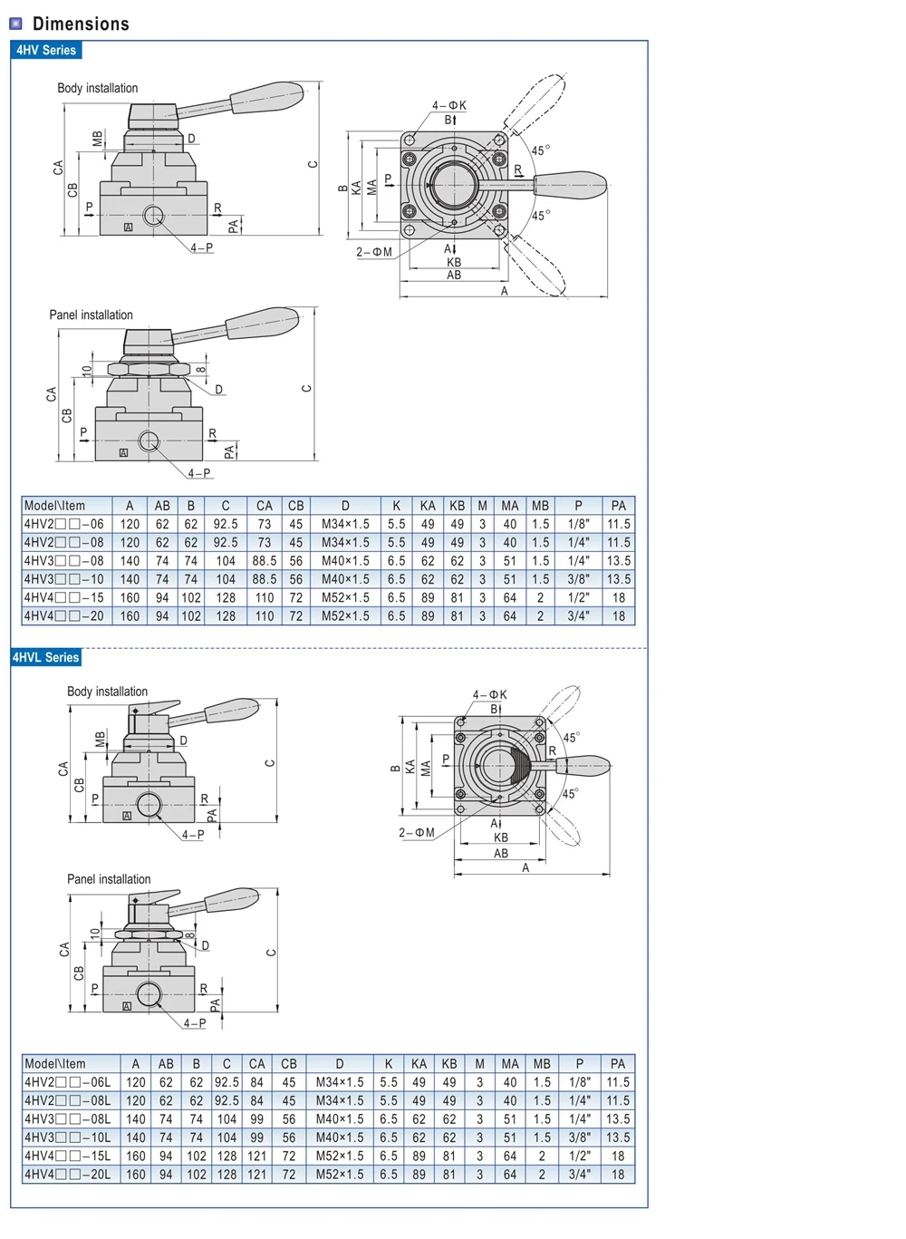 AirTAC ручной уровень клапан 4HV410-15 4/3 способ клапан ручной регулировки 1/2 ''Размер порта