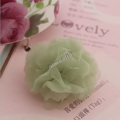 Diy ручной работы слоеная пряжа цветок Детские аксессуары для волос материал украшения - Цвет: light green