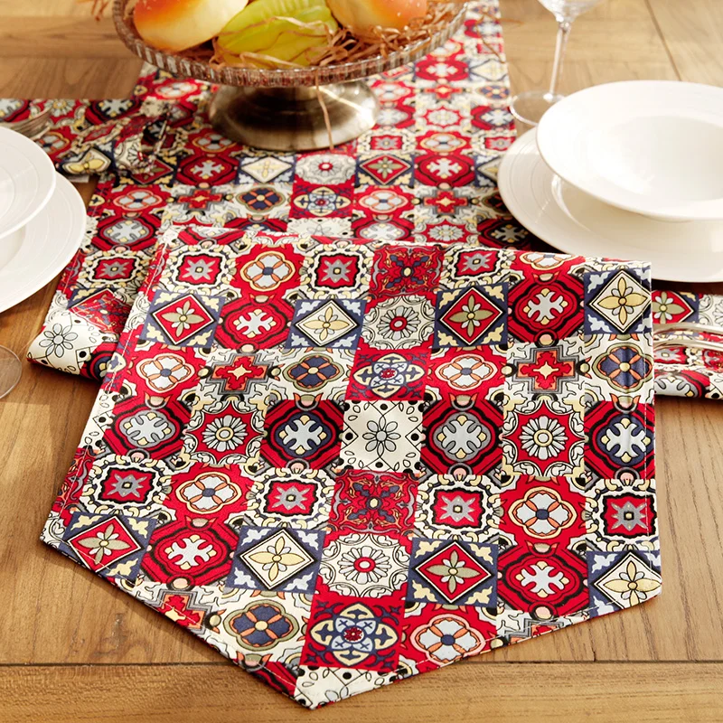 Glass Color Table Runner Gladness Geometric Rectangle TV Stand Coffee