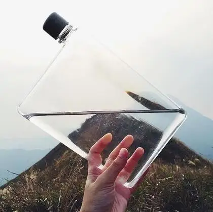 

A5 Notebook 450ML Paper Square Flat Water Bottle Creative Advertising Gift Portable Cover Student Movement Kettle Plastic