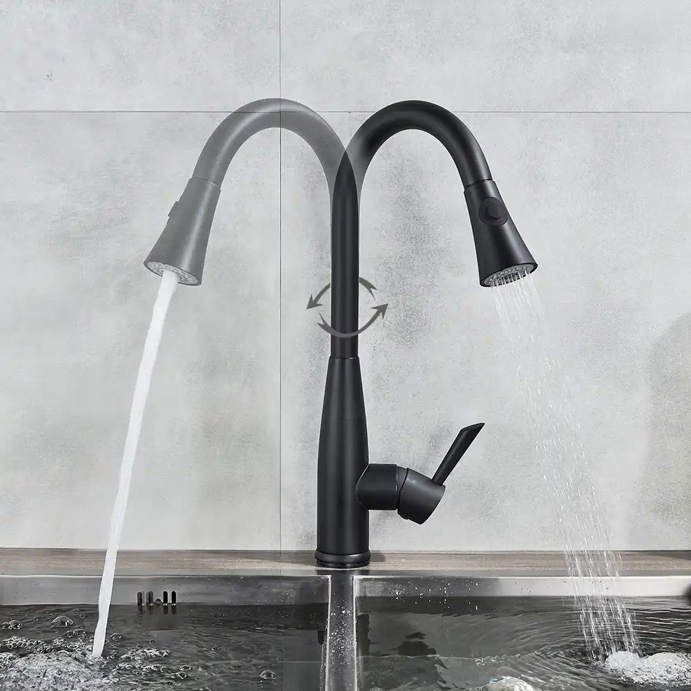 Matte Black Pull Out Sensor Kitchen Faucet Sensitive Smart Touch