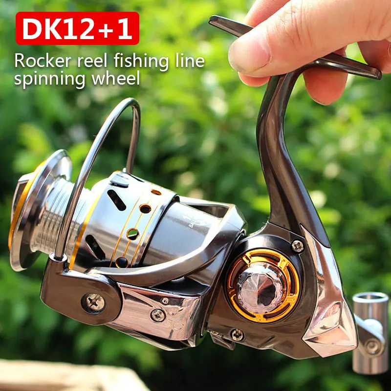 

Durable Fishing Reel Spinning Fishing Reel Fishing Wheel Portable Practical DK 12+1 Metal Road Fishing Rock