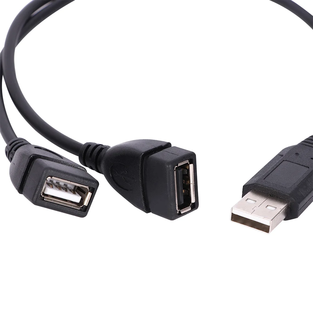 1x USB 2 0 A Male To Dual Female Data Hub адаптер питания Y Splitter зарядный кабель шнур Удлинительный