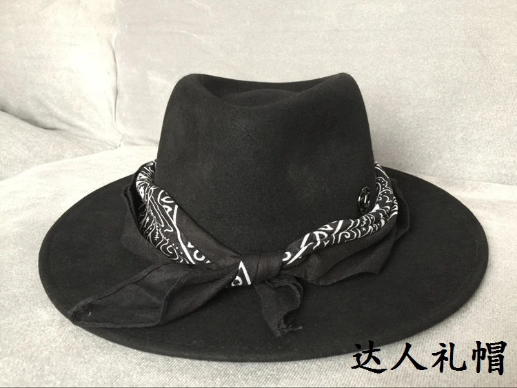 Весенняя и Летняя мода двойной m черно белая лента фетровые шляпы sunbonnet jazz hat thadee