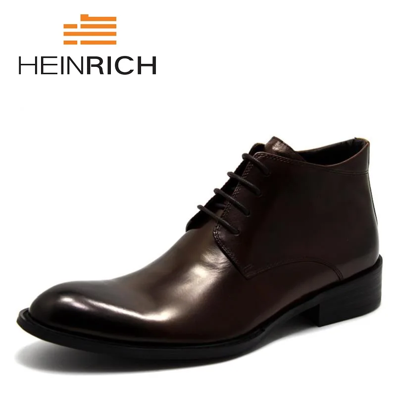 HEINRICH/2018 мужская кожаная повседневная обувь Брендовая рабочие защитные ботинки