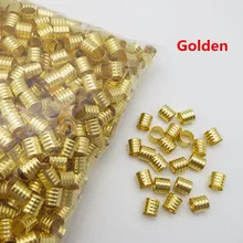 100 шт.-1000 шт. Золотой/Серебряный 8/16 мм волос страх Dreadlock Бусины регулируемые манжеты клипы приблизительно 9 мм отверстие