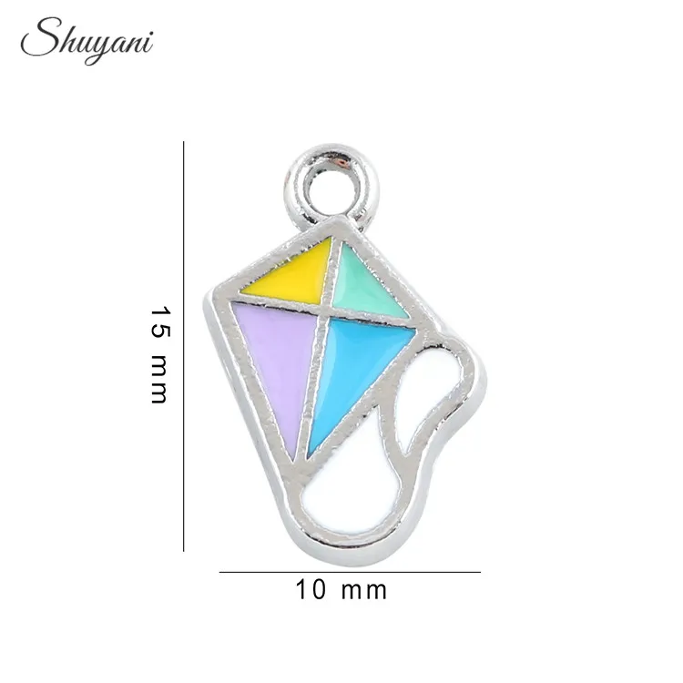 

20pcs/lot Newest Metal Enamel Kite Charms Pendant Fashion Jewelry Making Findings DIY Charms Handmade 15*10mm