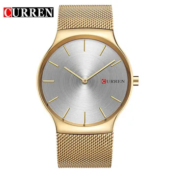 

CURREN 2018 New Fashion Simple Men Watch Waterproof Rose gold Casual Quartz Watches Men Luxury Wristwatch Zegarek Meskie 8256