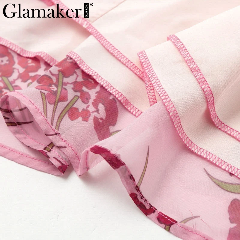 Женское пляжное платье с оборками Glamaker богемное мини открытыми плечами и