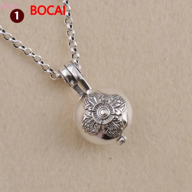 

S925 sterling silver pendant box silversmith gawu Shurangama mantra safe evil wholesale