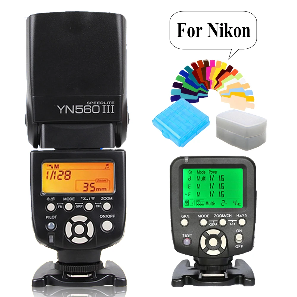 

YONGNUO Wireless Flash Speedlight YN560III YN-560III Flashlight+YN560TX YN-560 TX Flash Transmitter Trigger Controller for Nikon