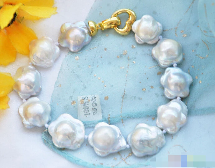 

FREE SHIPPING>>>@@ 0775 WHITE plum blossom coin FRESHWATER PEARL BRACELET