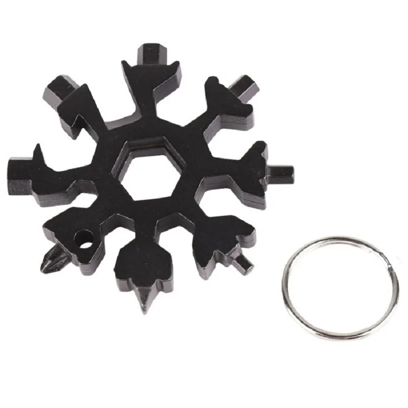 

EDC Tool 18-in-1 Multi-tool Keychain Combination Compact And Portable Outdoor Products Snowflake Tool Keychain