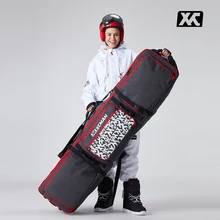 Saco do snowboard do rolo de xcman com comprimento ajustável das rodas para o curso do ar-extra longo/largo/profundo, waterpeoof-com proteção do abs