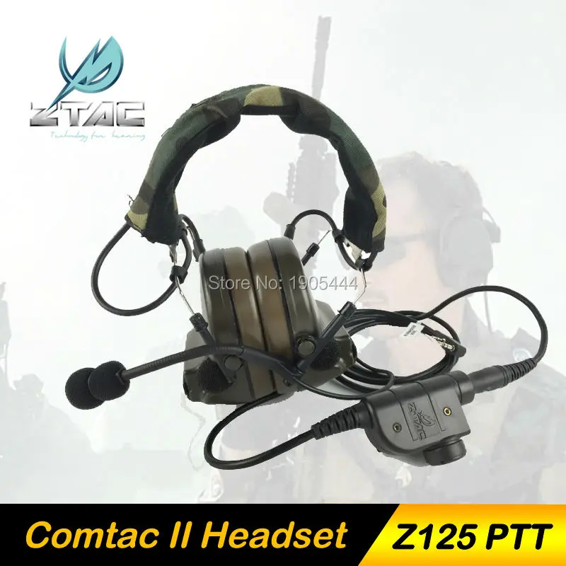 

Z-Tac Headset Noise Reduction Canceling Electronic Comtac II Airsoft Gun Radio set Military Paintball with PTT kenwood Midland