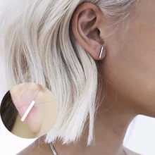 2 pair New Fashion Punk Simple T Bar Earrings For Women Ear Stud Earrings Jewelry Geometry brincos bijoux 8112