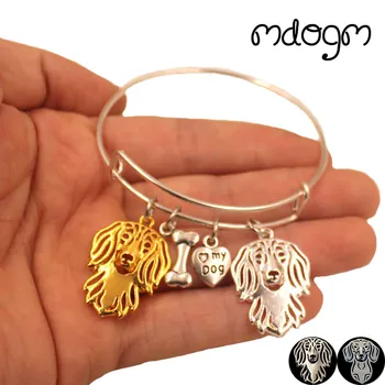 

2020 New Animal Bracelet Bangles Dachshund Dog Love Alloy Metal Men Women Cute Fashion Male Female Girls Jewelry Gift AKC S045