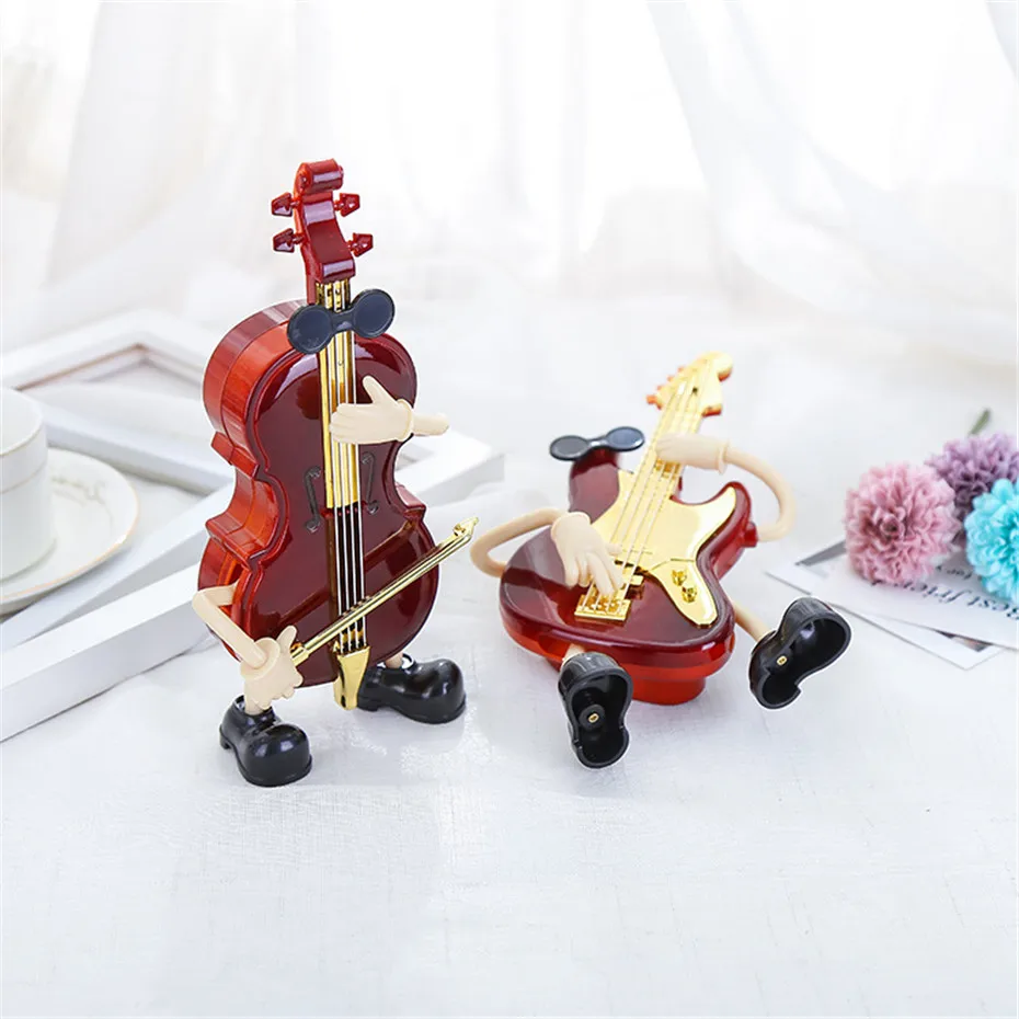 Cello Guitar Cartoon Music Box Home Decoration Gift For Girl Friend Daughter Children's Day Christmas Luxury Cute Model (10)