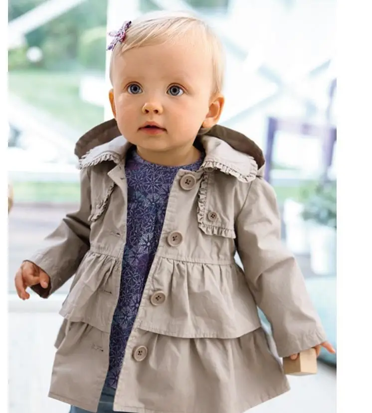 Free Shipping children baby girl spring autumn jackets coat fashion Girl Princess long coat kids girl