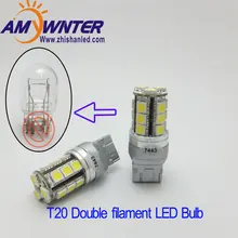 Amywnter T20 W21 5W 12V w16w led Dual Light Function WY21W LED Yellow White car Brake