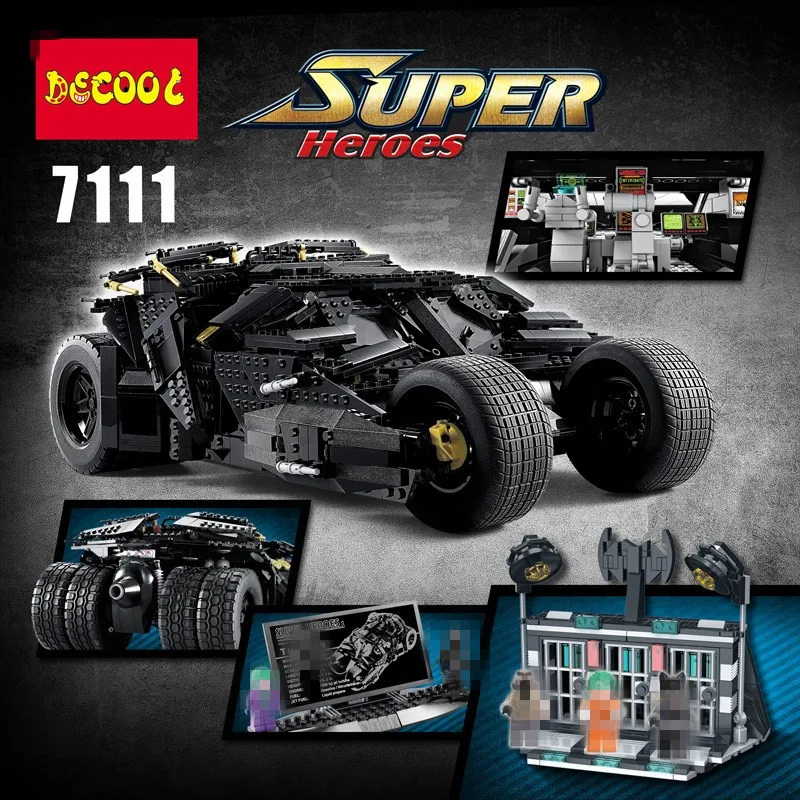 

IN STOCK Upgrade DECOOL 7111 2113PCS Oversized Bat Car Batman The Combat Vehicle Bricks Giant Building Block Toys 78023