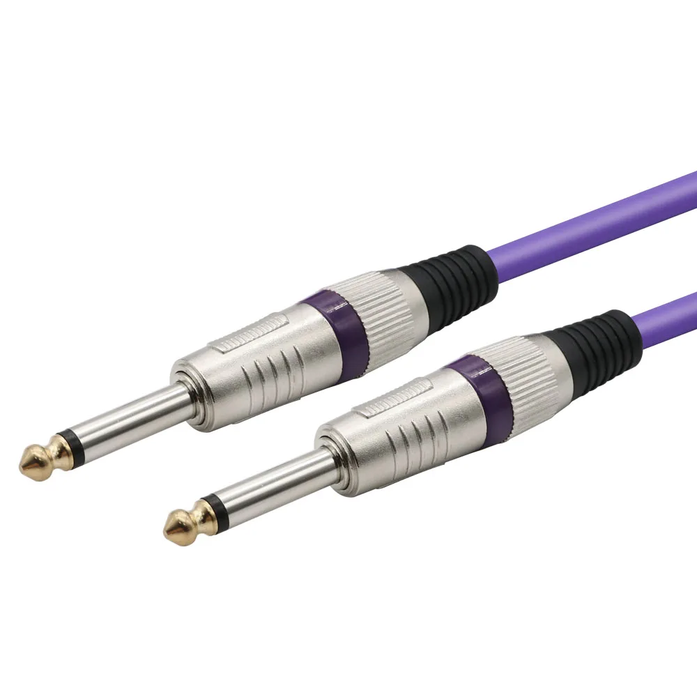 Jack 6,35 Male-Male гитарный кабель 1/4 до 1/4 дюймов инструмент аудио кабель 1 м 2 м 3 м 5 м 10 м для гитары басовая клавиатура микрофон