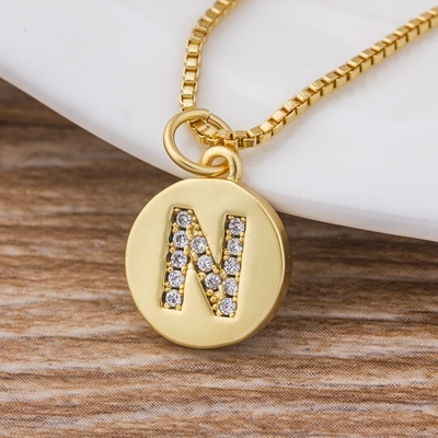 Sale Fashion Tiny Daint  Alphabet Pendants 26 Letters Necklace Gold Color for Women Girls Best Birthday Party Gift