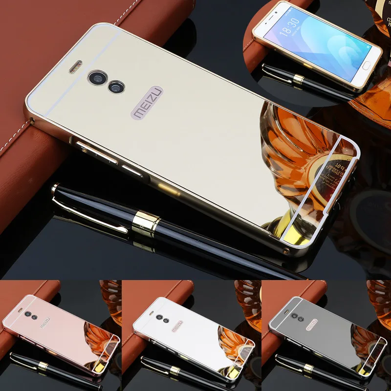 

Meizu M6 Note 5.5" Case Plating Metal Frame Cover with Mirror Back Cover Hard Case for Meizu M6 Note M6Note Phone Mirror Shell